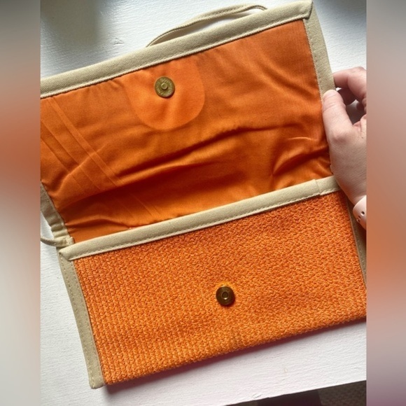 New Directions Orange and Tan Clutch - Picture 3 of 9